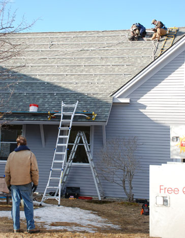 Revision Energy installing roof braces