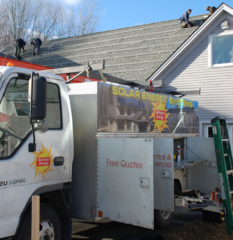 Revision Energy installing roof braces