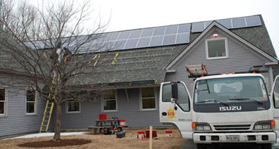 32 of 48 panels, Huston & Company solar array