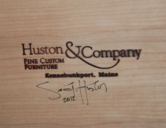 Saer Huston's Signature on the Finished Desk 2012
