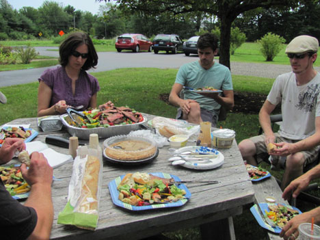 The gang eating our delicious lunch