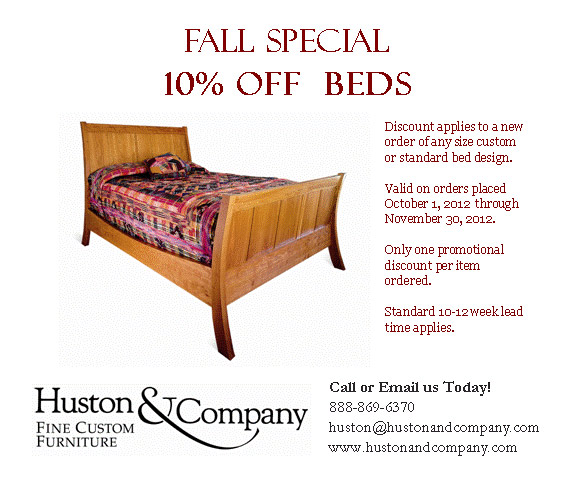 10% OFF Beds, Now through November 30, 2012