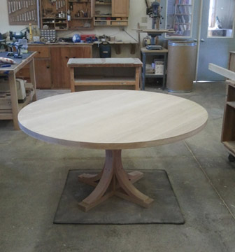 The Gates Table completed in our workshop, heading to finishing.