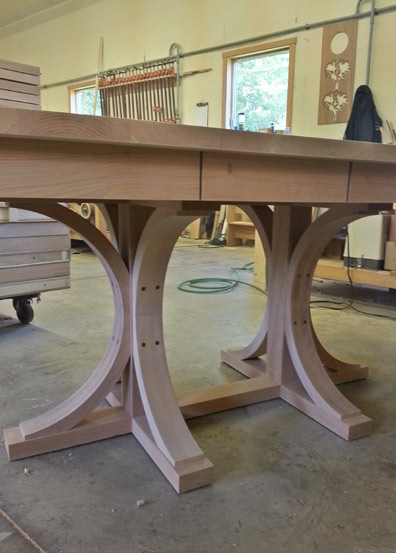 A side view of the custom Gates Table by Huston & Company handbuilt furniture