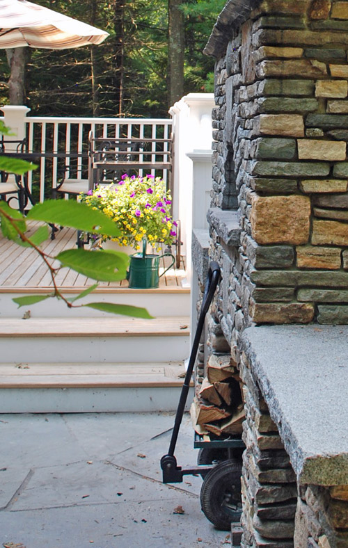 The patio and oven at Jillyanna's Woodfired Cooking School, Kennebunkport, Maine