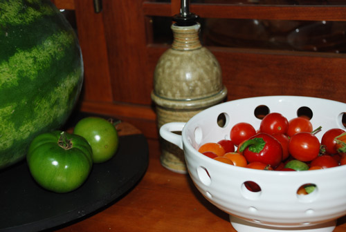 Beautiful tomatoes at Jillyanna's Woodfired Cooking School