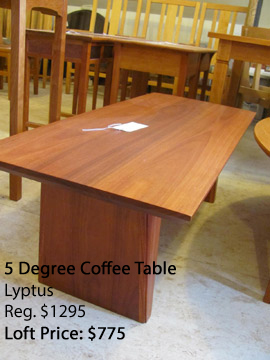 5 Degree Coffee Table, built of Lyptus by Huston & Company