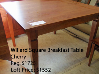 Beautiful handcrafted Willard Square Breakfast Table by Huston & Company