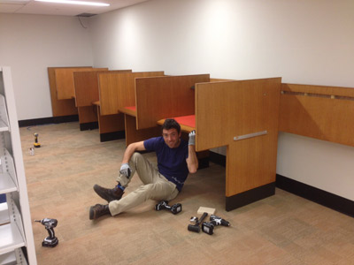 Study carrels installed at Princeton University, handcrafted by Huston & Company