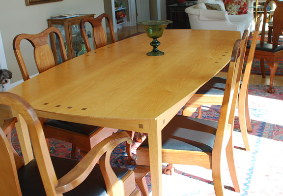 Oak dining table, Huston and Company, Kennebunkport, Handmade, for sale