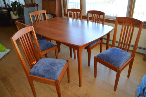 Used solid cherry dining set, Huston & Company, Maine, handcrafted