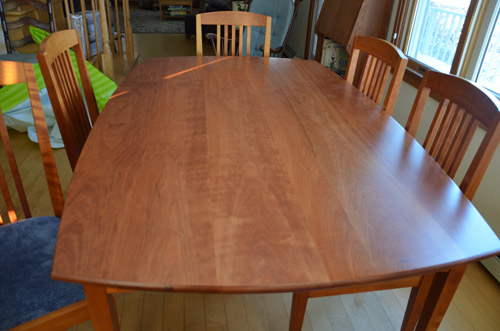 Solid cherry wood dining table and chairs for sale Kennebunkport Maine