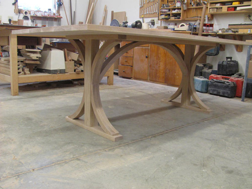 Huston and Company, Kennebunkport, Handmade solid oak trestle table