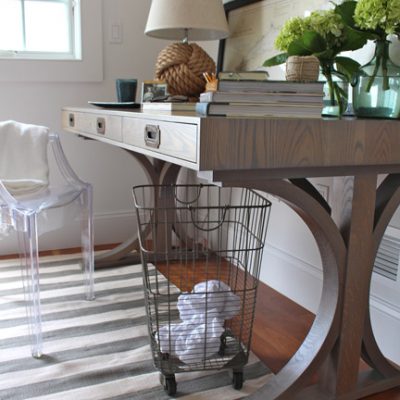 The Gates Desk. Shown in white oak with custom stain.