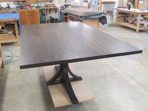 Custom extension dining table by Huston and Company, handcrafted solid wood