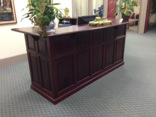 Reception desk for sale. Built by Huston & Company, Kennebunkport.