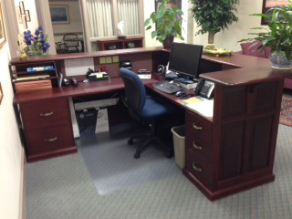 Reception desk for sale. Built by Huston & Company, Kennebunkport.