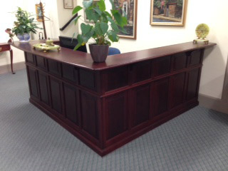 Reception desk for sale. Built by Huston & Company, Kennebunkport.