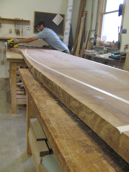 walnut slab, conference table, handbuilt, huston, maine, kennebunkport