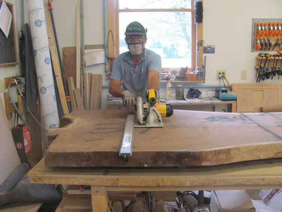 slab tabletop, saer huston, handcrafted, custom table, conference, raging capital, kennebunkport