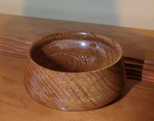 Oak bowl by John Tomaszewski, Wells Maine, scraps from Huston & Company