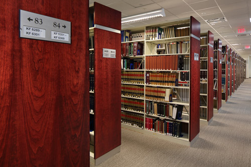 Library end panels, cherry, Maine, WVU, Law Center, custom, Huston
