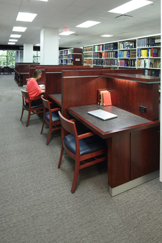 Grouped study carrels, library furnishings, custom, handmade, cherry