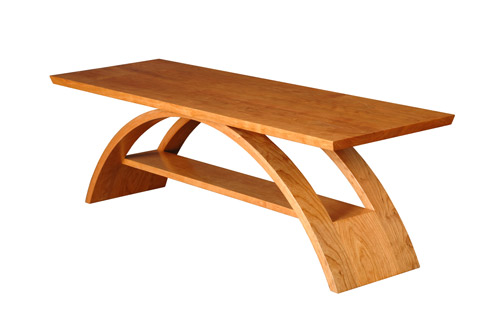 Balance, coffee table, modern coffee, cherry, Maine, custom furniture