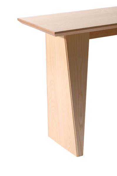 Detail: 5 Degree Console Table leg. Shown in Ash.