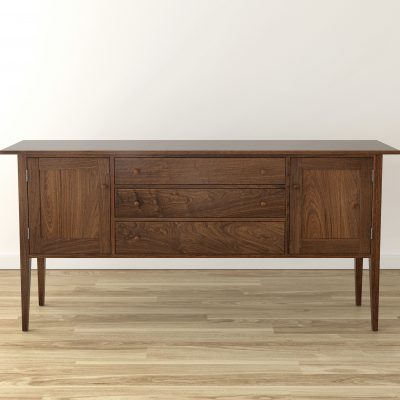 Camden sideboard, rendered in walnut.