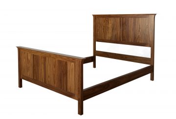 Cliff Island Bed. Rendered in walnut.