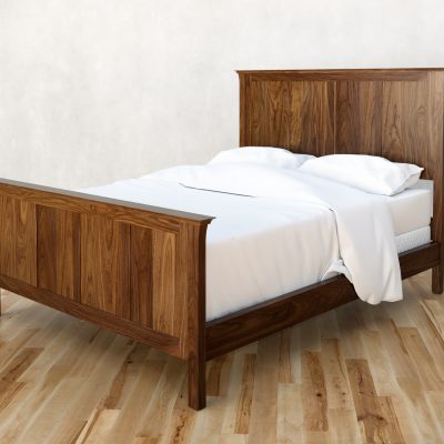 Cliff Island Bed. Rendered in walnut.