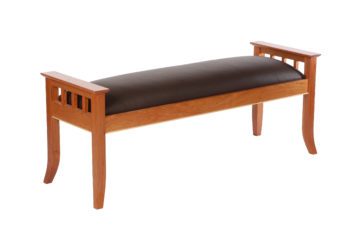 Dimarzio Bench. Shown in cherry with maple inlay and espresso leather.