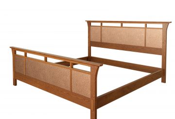 Duo Bed, king size. Rendered in cherry.