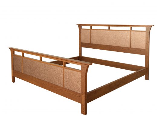 Duo Bed, king size. Rendered in cherry.