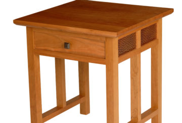 Duo End Table, with drawer. Shown in cherry.