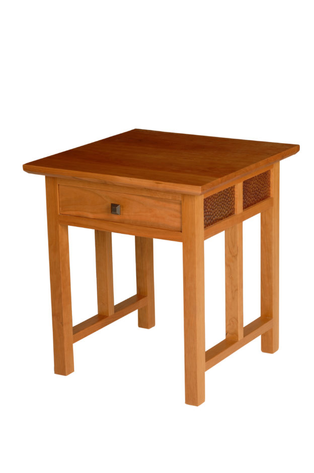 Duo End Table, with drawer. Shown in cherry.