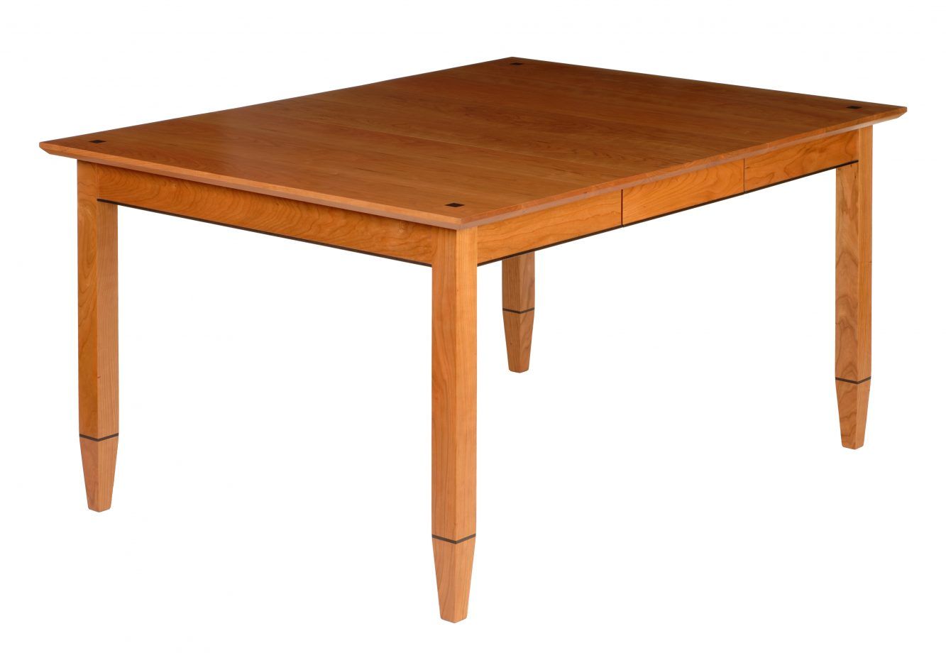 Element Table, square. Shown in cherry with wenge details.