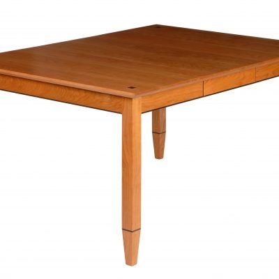 Element Table, square. Shown in cherry with wenge details.
