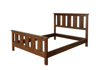 Kennebunk Slat Bed, rendered in walnut