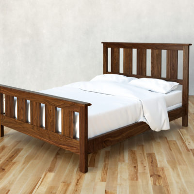 Kennebunk Slat Bed, rendered in walnut.