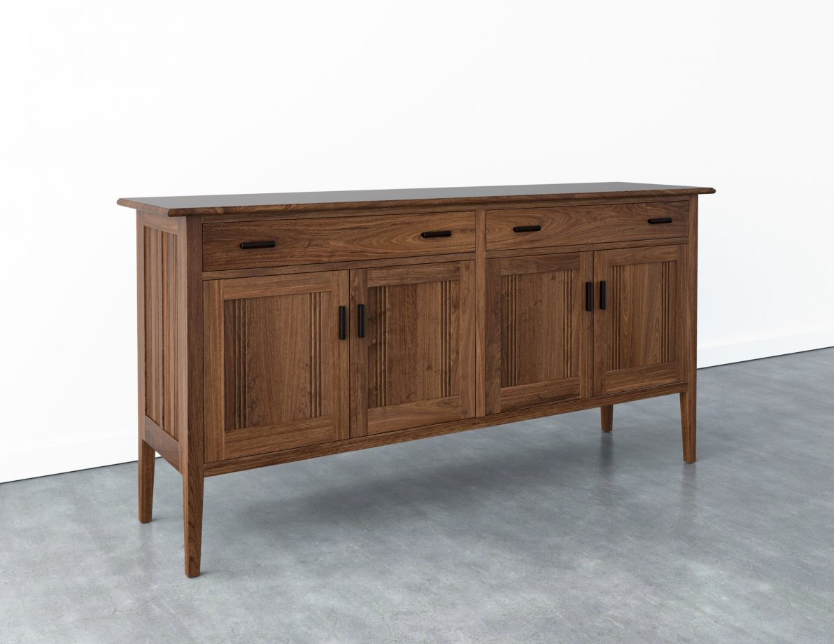 Kennebunk Sideboard. Rendered in walnut.