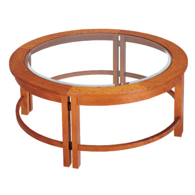 Prism Round Coffee Table, shown in cherry.