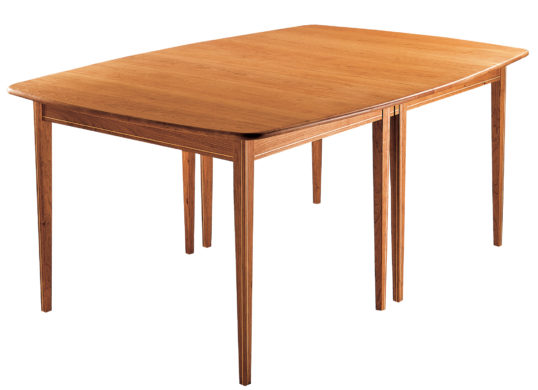 Wilson Extension Table, closed. Shown in cherry with maple inlay.