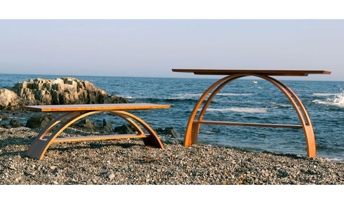 Balance Console and Coffee Table. Shown in cherry.