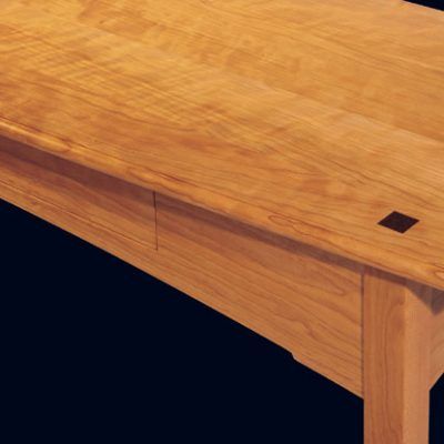 Collins Console Table, detail. Shown in cherry.