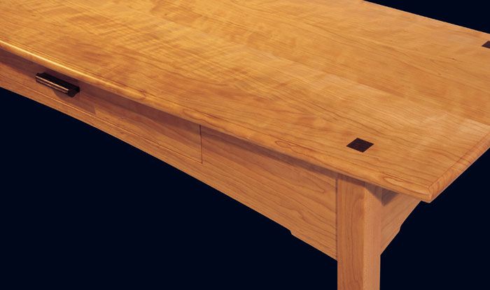Collins Console Table, detail. Shown in cherry.