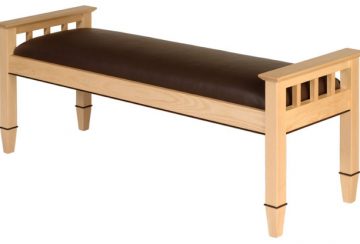 Element Bench. Shown in ash with wenge details and espresso leather.