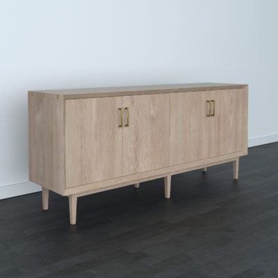 Newton Sideboard rendering. White oak with Newton finish.