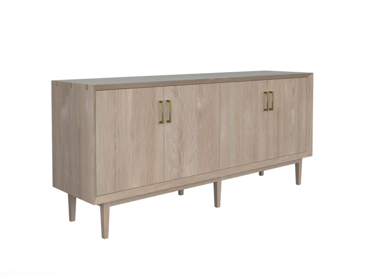 Newton Sideboard. Rendered in white oak with Newton finish.